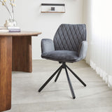 Sedia per sala da pranzo Novan velluto Dimehouse Antracite LxPxH 71x64x56 Tessuto Atmosferica foto diagonale vista frontale