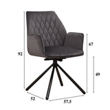 Sedia per sala da pranzo Novan velluto Dimehouse Antracite LxPxH 71x64x56 Tessuto Bianco Indicazione dimensione foto