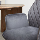 Sedia per sala da pranzo Novan velluto Dimehouse Antracite LxPxH 71x64x56 Tessuto Atmosferico dettaglio fotografico