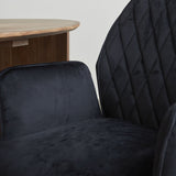 Sedia per sala da pranzo Novan velluto Dimehouse Nero LxPxH 71x64x56 Tessuto Dettaglio fotografico atmosferico