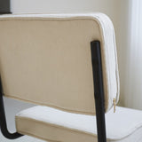 Sedia per sala da pranzo Remo in tessuto cannettato Dimehouse Beige LxPxH 56x55x52 Tessuto a coste Dettaglio cornice per foto