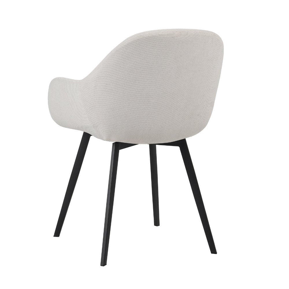 Sedia per sala da pranzo Remy Dimehouse Beige LxPxH 64x59x58 Foto bianca vista posteriore diagonale