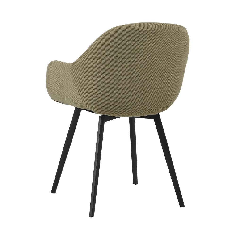 Sedia per sala da pranzo Remy Dimehouse Verde oliva LxPxH 64x59x58 Foto bianca vista posteriore diagonale