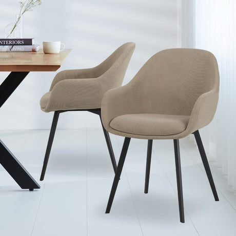 Sedia per sala da pranzo Remy Dimehouse Taupe LxWxH 64x59x58 Foto suggestiva vista frontale diagonale