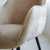 Sedia per sala da pranzo Sev Dimehouse Beige LxPxH 68x62x61 Tessuto Dettaglio fotografico atmosferico