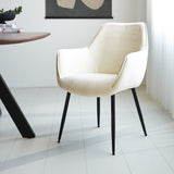 Sedia per sala da pranzo Sev Dimehouse Bianco LxPxA 68x62x61 Tessuto Foto atmosferica vista frontale diagonale