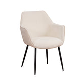 Sedia per sala da pranzo Sev Dimehouse Bianco LxPxH 68x62x61 Tessuto Foto bianca vista frontale diagonale