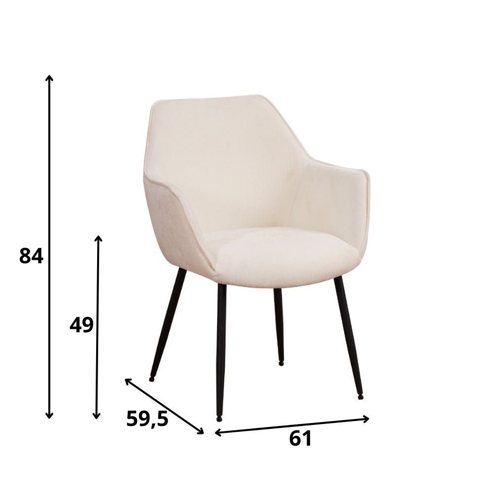 Sedia per sala da pranzo Sev Dimehouse Tessuto bianco LxPxH 68x62x61 Indicazione dimensione foto bianca