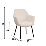 Sedia per sala da pranzo Sev Dimehouse Tessuto bianco LxPxH 68x62x61 Indicazione dimensione foto bianca
