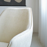 Sedia per sala da pranzo Sev Dimehouse Tessuto bianco LxPxH 68x62x61 Dettaglio fotografico atmosferico