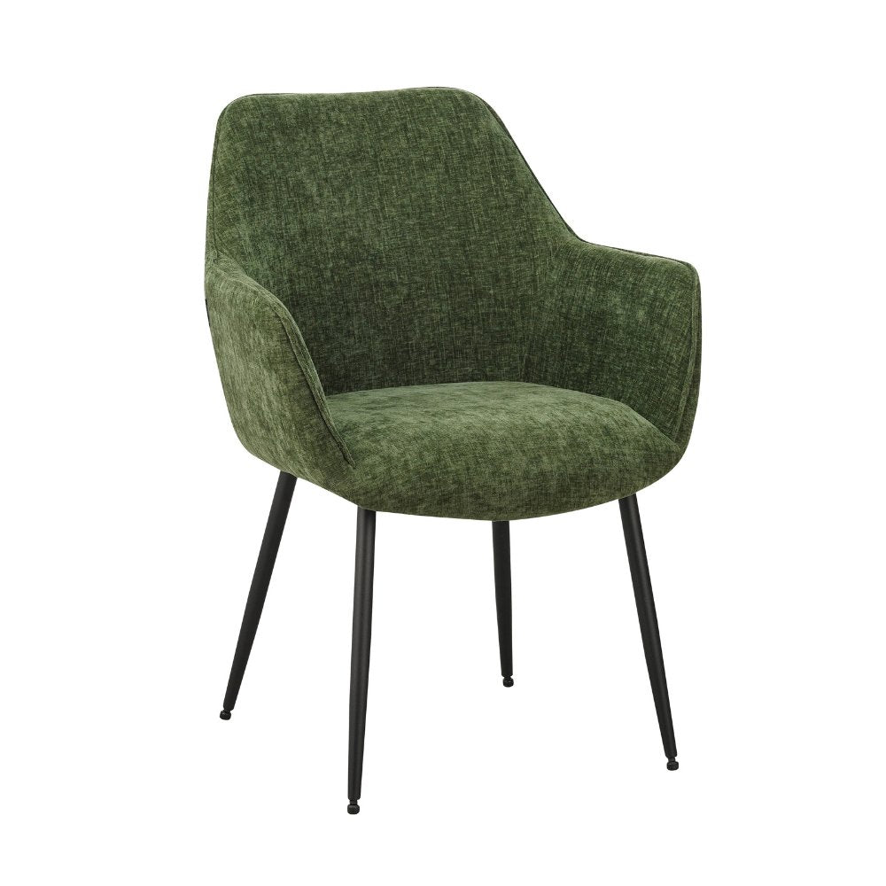 Sedia per sala da pranzo Sev Dimehouse Verde LxPxH 68x62x61 Tessuto Foto bianca vista frontale diagonale