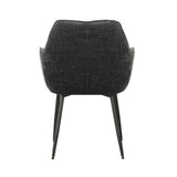 Sedia per sala da pranzo Sev Dimehouse Nero LxPxH 68x62x61 Tessuto Bianco foto diagonale vista posteriore