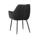 Sedia per sala da pranzo Sev Dimehouse Nero LxPxH 68x62x61 Tessuto Bianco foto diagonale vista posteriore