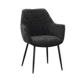 Sedia per sala da pranzo Sev Dimehouse Nero LxPxA 68x62x61 Tessuto Bianco foto diagonale vista frontale