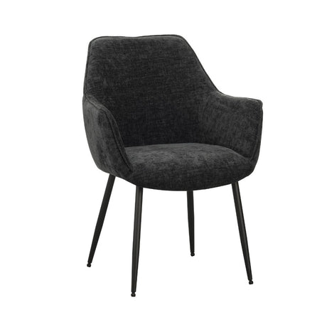 Sedia per sala da pranzo Sev Dimehouse Nero LxPxA 68x62x61 Tessuto Bianco foto diagonale vista frontale