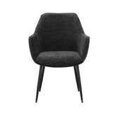 Sedia per sala da pranzo Sev Dimehouse Nero LxPxH 68x62x61 Tessuto Bianco foto vista frontale