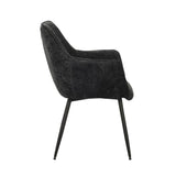 Sedia per sala da pranzo Sev Dimehouse Nero LxPxH 68x62x61 Tessuto Bianco vista laterale della foto