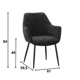 Sedia per sala da pranzo Sev Dimehouse Nero LxPxH 68x62x61 Tessuto Indicazione dimensione foto bianca