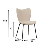 Sedia per sala da pranzo Sia Dimehouse Beige LxPxH 72x55x51 Tessuto Bianco Indicazione dimensione foto