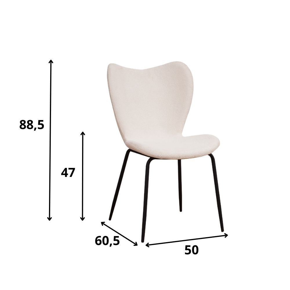 Sedia per sala da pranzo Sia Dimehouse Tessuto bianco LxPxH 72x55x51 Indicazione dimensione foto bianca