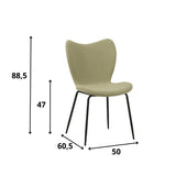 Sedia per sala da pranzo Sia Dimehouse Tessuto Verde LxPxH 72x55x51 Indicazione dimensione foto bianca