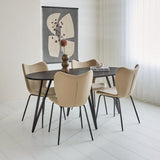 Sedia per sala da pranzo Sia Dimehouse Taupe LxWxH 72x55x51 Tessuto Atmosferica foto diagonale vista frontale