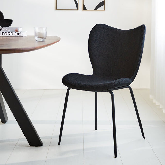 Sedia per sala da pranzo Sia Dimehouse Nero LxPxH 72x55x51 Tessuto Foto atmosferica vista frontale diagonale