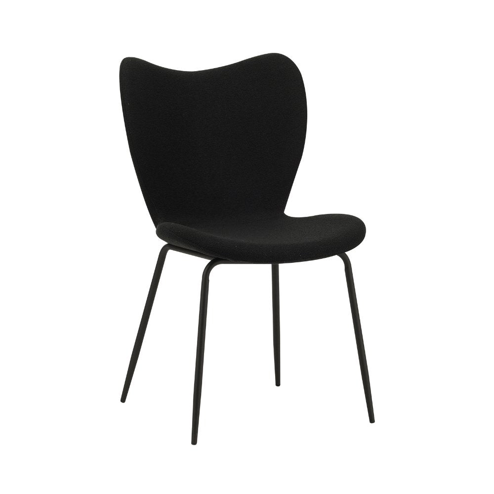 Sedia per sala da pranzo Sia Dimehouse Nero LxPxH 72x55x51 Tessuto Bianco foto diagonale vista frontale
