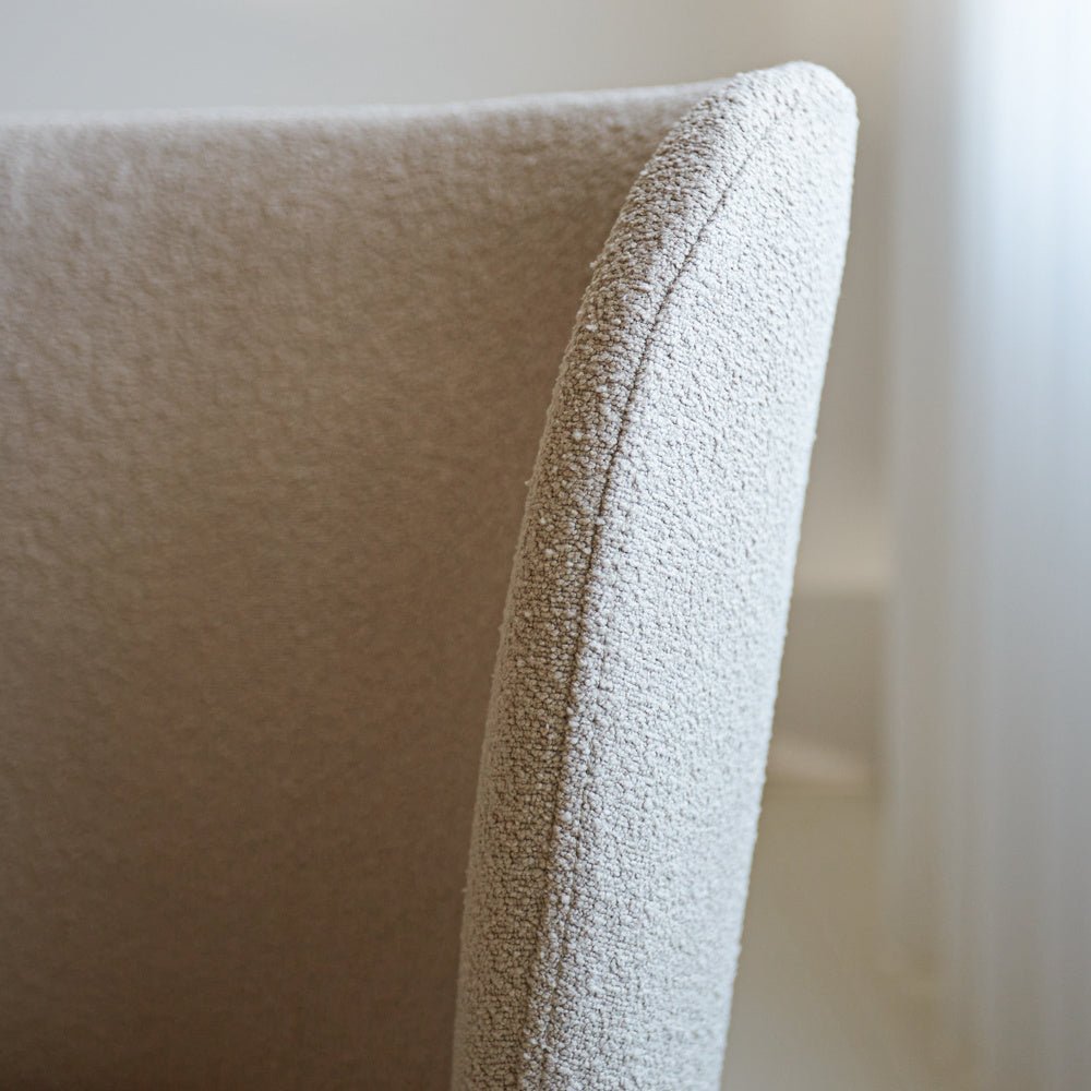 Sedia per sala da pranzo Tess Dimehouse Beige LxWxH 65x62x56 Tessuto Dettaglio fotografico atmosferico