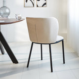 Sedia per sala da pranzo Tess Dimehouse Beige LxPxA 65x62x56 Tessuto Foto suggestiva vista diagonale dal retro