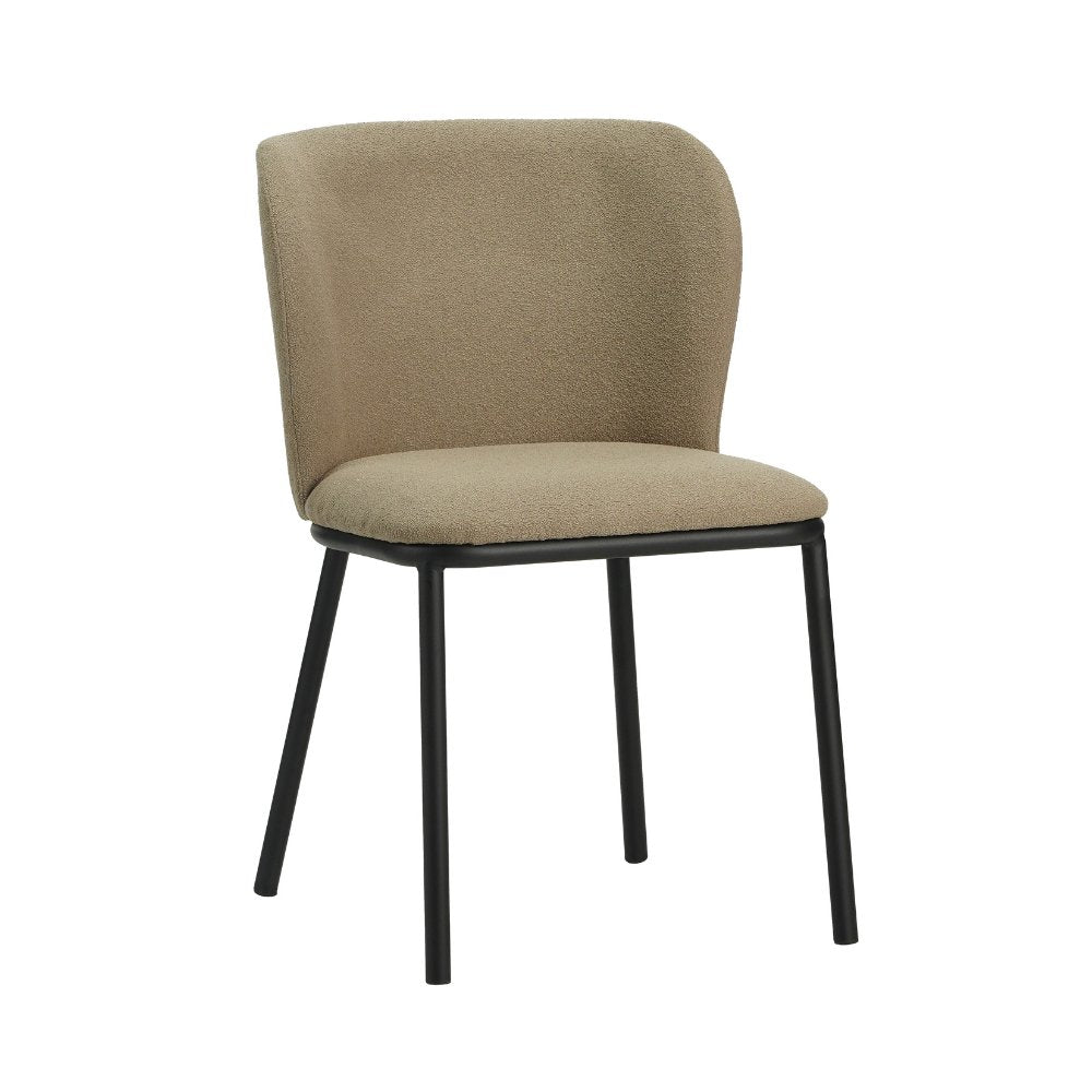 Sedia per sala da pranzo Tess Dimehouse Tortora LxPxH 65x62x56 Tessuto Bianco foto diagonale vista frontale