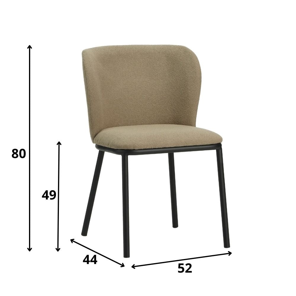 Sedia per sala da pranzo Tess Dimehouse Tortora LxPxH 65x62x56 Tessuto Bianco Indicazione dimensione foto