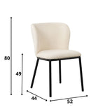 Sedia per sala da pranzo Tess Dimehouse Tessuto bianco LxPxH 65x62x56 Indicazione dimensione foto bianca