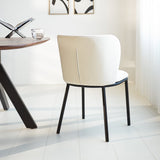 Sedia per sala da pranzo Tess Dimehouse Bianco LxPxA 65x62x56 Tessuto Foto suggestiva vista diagonale posteriore
