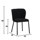 Sedia per sala da pranzo Tess Dimehouse Tessuto Nero LxPxH 65x62x56 Indicazione dimensione foto bianca