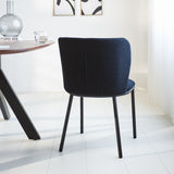 Sedia per sala da pranzo Tess Dimehouse Nero LxPxH 65x62x56 Tessuto Foto suggestiva vista diagonale dal retro
