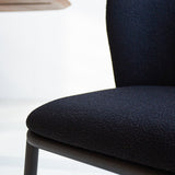 Sedia per sala da pranzo Tess Dimehouse Nero LxPxH 65x62x56 Tessuto Dettaglio fotografico atmosferico