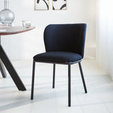 Sedia per sala da pranzo Tess Dimehouse Nero LxPxH 65x62x56 Tessuto Foto atmosferica vista frontale diagonale