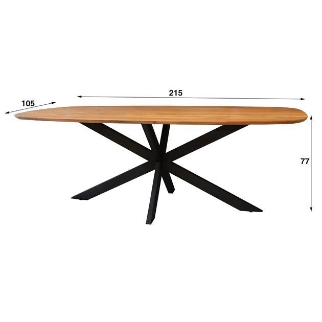 Tavolo da pranzo Laurie DH Interior Acacia LxPxH 221x111x19 Legno di acacia Bianco Indicazione dimensione foto