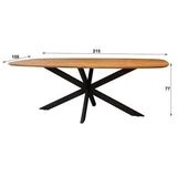 Tavolo da pranzo Laurie DH Interior Acacia LxPxH 221x111x19 Legno di acacia Bianco Indicazione dimensione foto