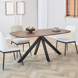 Tavolo da pranzo Parigi Dimehouse Marrone LxPxH 165x105x8 Legno di acacia Foto suggestiva vista diagonale frontale