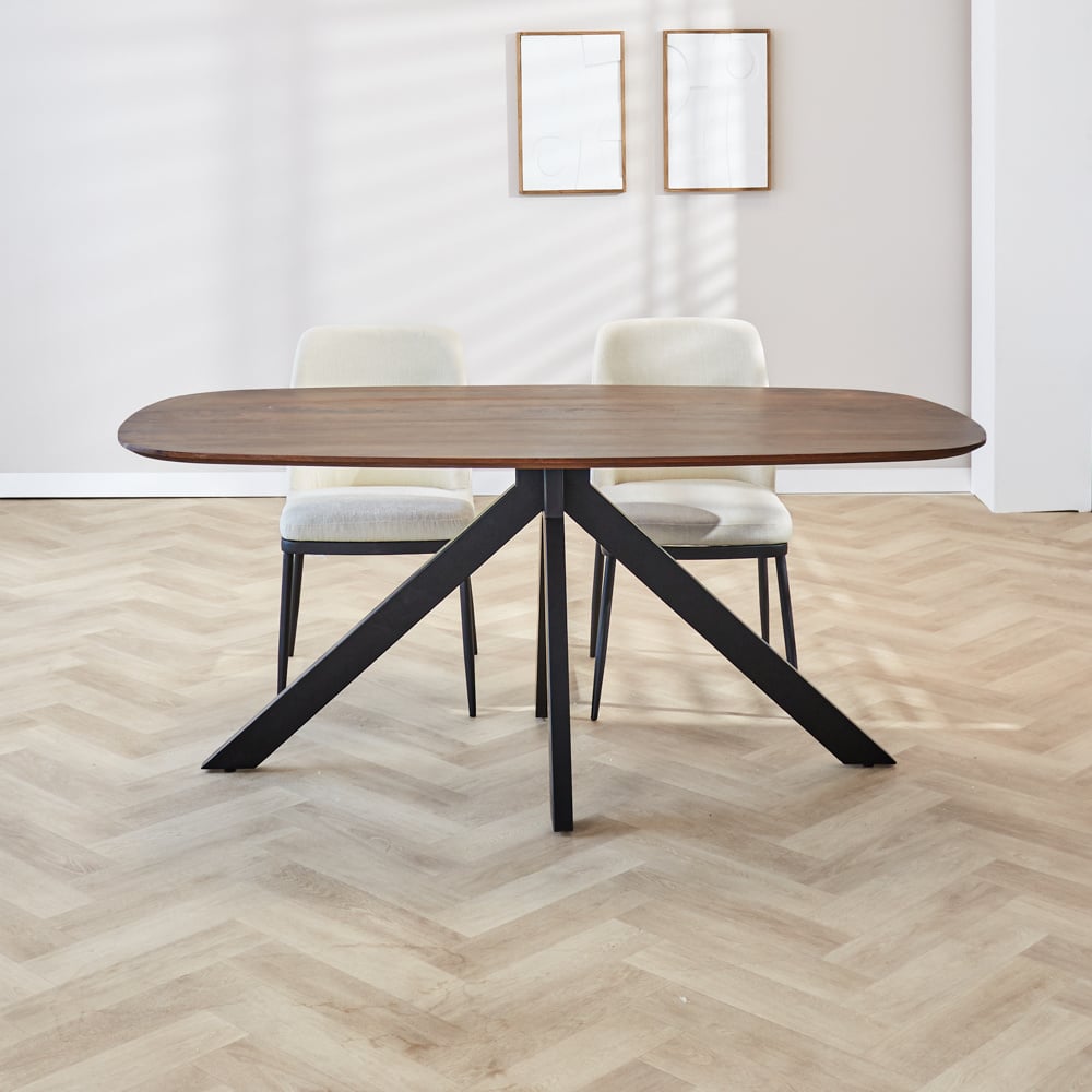 Tavolo da pranzo Parigi Dimehouse Marrone LxPxH 165x105x8 Legno di acacia Foto atmosferica vista frontale