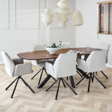 Tavolo da pranzo Parigi Dimehouse Marrone LxPxH 205x105x8 Legno di acacia Foto suggestiva vista diagonale frontale