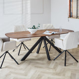 Tavolo da pranzo Parigi Dimehouse Marrone LxPxH 205x105x8 Legno di acacia Foto suggestiva vista diagonale frontale