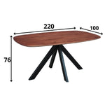 Tavolo da pranzo Parigi Dimehouse Marrone LxPxH 225x105x8 Legno di acacia Indicazione dimensione foto bianca