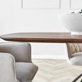 Tavolo da pranzo Parigi Dimehouse Marrone LxPxH 225x105x8 Legno di acacia Foto di dettaglio vista frontale