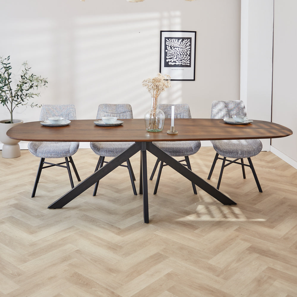 Tavolo da pranzo Parigi Dimehouse Marrone LxPxH 285x105x8 Legno di acacia Foto atmosferica vista frontale