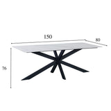 Tavolo da pranzo Edin Bianco Dimehouse Bianco LxPxH 161x92x11 Pietra sinterizzata Indicazione dimensione foto bianca