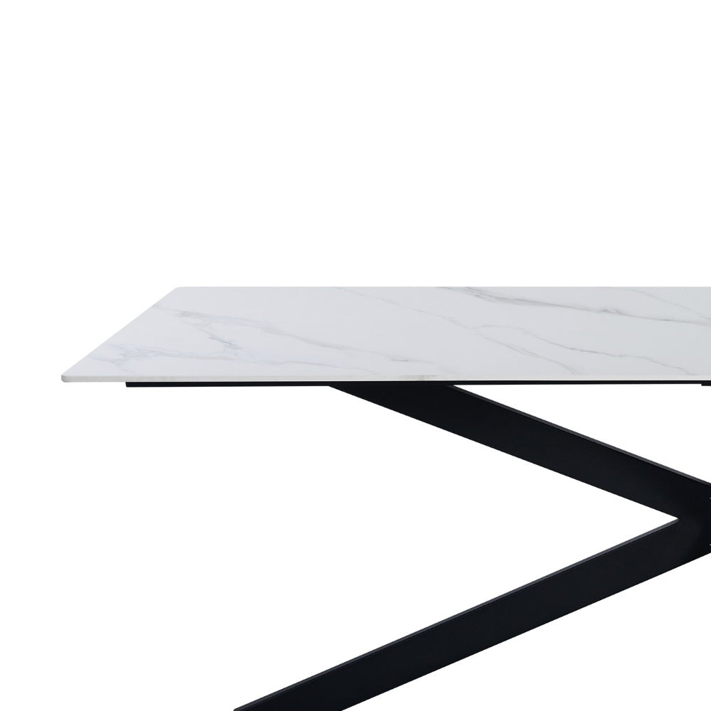 Tavolo da pranzo Edin Bianco Dimehouse Bianco LxPxH 161x92x11 Pietra sinterizzata Dettaglio foto bianco
