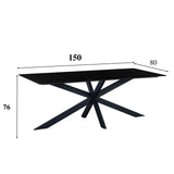 Tavolo da pranzo Edin nero Dimehouse Nero LxPxH 161x92x11 Pietra sinterizzata Indicazione dimensione foto bianca
